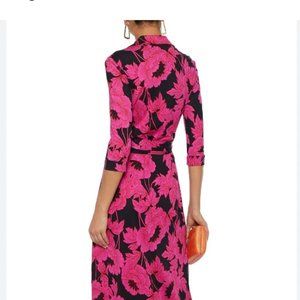 NWT DVF Diane Von Furstenberg Camellia's Pink Maxi Wrap Dress Sz 4